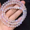 Strand 6mm Bracelet en perles rondes en cristal de pierre de lune véritable bleu clair naturel Goutte