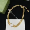 Luxury Cuba Link Bracelet Necklace Tiger Head Pendant Jewelry Sets Interlocking Letter Chain Bracelets With Box