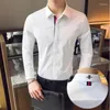 Men's Casual Shirts 2023 Brand Clothing Bee Embroidery Formal Business Slim Shirt Button High Quality Long Sleeve Shirts Male217I