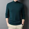 T-shirts masculina COODRONY Brand 100% Merino Wool Turtleneck Sweater Men Clothing Autumn Winter Color pura cor grossa de caxemira quente Z3016 230225