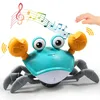 Jouet talkie-walkie détectant le temps du ventre du crabe rampant jouets pour bébé jouet de danse de marche interactif avec des sons de musique lumières cadeau d'anniversaire amusant pour bébé 230225