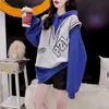 Dames hoodies sweatshirts mode vrouwen losse nep twope -oce capuchon capuchon jas herfst trend ontwerp top casual oversized kawaii kleding 230224