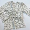 Pyjamas Auf Lager LOU Herbst Kleinkind Mädchen Floral Thermo-unterwäsche Eng Anliegende Weiche Haushalts Kleidung Baby Sets 230224