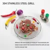BBQ Grills Stainless Steel Round Grill Net with Foot Barbecue BBQ Meshes Cooling Rack Steam Baking Rack Camping Outdoor BBQ Grill Mesh 230224