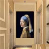 Pintura de DVR de carro pinturas mundialmente famosas de pintura a ￳leo de Johannes Vermeer HD Print on Canvas Poster Wall Picture for Living Room Sof￡ Cuadros Decor Dr Dhr2r