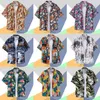 Erkekler Sıradan Gömlek Baskı Kısa Kollu Gömlek Yaz Hawaii Plajı Gevşek Erkekler Tek Yemeli Gündelikler Erkekler için Plus Boyut 3XL 230224