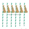 Wegwerpbekers rietjes creatief threensional kerstfeest decoratie vakantieartikelen fivestar groene boom honingraat papier st dr dhc0v