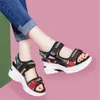 Sandals Summer Women's Sports Beach Sandals 2021 New Casual Bling Slope Heel Muffin Thick Sole Inside Increased Roman Mixed Colors Shoes Z0224