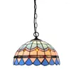 Lâmpadas pendentes de 12 polegadas de 12 polegadas de estilo europeu simples Modern Droplight Tiffany Glass Iluminação