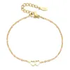 Link Chain Zmzy 6pcs/set veel groothandel mode hart dubbele armband enkelband voor vrouwen verstelbare roestvrijstalen ketting armbanden sieraden G230222