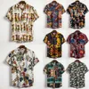 Chemises décontractées pour hommes Chemise à manches courtes en lin Hommes Été Floral Lâche Baggy Casual Hawaii Holiday Beach Shirt Tee Tops Boutons Blouse Style National Z0224