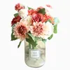 Decorative Flowers 6 Colors Silk Flower Roses Dahlia Hybrid Artificial Wedding Decoration Bridal Bouquet Home Decor Fake