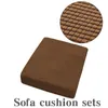 Tampas de cadeira Cover de sofá de poliéster xadrez Conbinaiton Protetor de alta qualidade Impermeável simples Modern Solid Color Uso para casa Living Roomchai