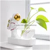 Auto DVR Decoratieve objecten Figurines Nordic Astronaut Hydroponic Green Plant Vase Diver Flower Pot Garden Coffee Shop Tafel Mode Persoon DHFNC