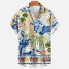 Koszule męskie Hawajskie koszule dla mężczyzn moda wygodna unisex krótkie topy z krótkim rękawem plażowe podróże surfowanie swobodne koszule duże koszule męskie Z0224
