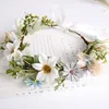 Decorative Flowers Women Sweet Flower Headband Hair Wreath Floral Garland Crown Beach Headdress For Bridal Bridesmaid Wedding Party