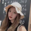 Wide Brim Hats New Ruffles Women Black White Solid Bucket Hat Bob Caps Hip Hop Gorros Women Summer Panama Cap Beach Sun Fishing Boonie Hat G230224