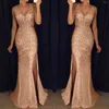 Casual Dresses Sequin V Neck Gold Party Evening Long Dress Ball Sexy Gown Women Prom Bridesmaid Elegant High Waist For