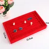 Jewelry Pouches Selling Luxury Display Velvet Slots Earrings Rings Tray Organizer Holder Case Box 5 Colors