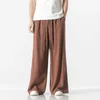 Mens Pants Cotton Linen Vintage Harem Harajuku Oversized Casual Man Wide Leg Loose High Quality Men Trousers Jogger Z0225