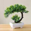 장식용 꽃 20cm 인공 식물 Bonsai Flores Pots 가짜 나무 집 Chambre 꽃 장식 테이블 거실 침실 장식품