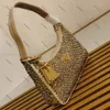 2023 new gold flash diamond Hobo bag Water drill Hobo Bag Effect of blingbling under night light 10A Top Tier Mirror Quality women2735