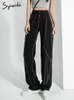 Jeans pour femmes syiwidii ​​jeans à taille haute pour femmes noires y2k pantalon denim vintage