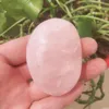 Figurines décoratives Objets 1pc 90-210g Natural Rose Quartz Crystal Palm Palm Reiki Stones Room Home Office Aquarium Decoration AC