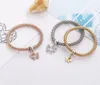 3pcs / set Classique Élastique Cristal Bracelet Diamant Coeur Couronne Arbre de Vie Crâne Papillon Charme Bracelets Bracelet Manchette Ensembles Bijoux volonté et sable