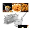 car dvr Colanders Strainers French Fries Basket Portable Stainless Steel Chips Mini Frying Strainer Fryer Kitchen Cooking Chef Baskets Col Dhz60