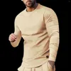 قمصان الرجال Tees Tops للرجال رجالًا أزياء صلبة ألعاب رياضية غير رسمية في الهواء الطلق ركل رقبة حزمة طويلة الأكمام الباردة