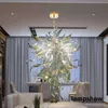 Turkey Pendant Lamps Lighting Flower Leaves Murano Style Glass Chandeliers Home Decorative Hand Blown Glass Chandelier Light with LED Bulbs Hanging Fixture LR014