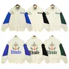 2023 Designer Brand Rhude Jackets Spring Fall Men's Casual Rhude Jacket Windbreaker Couples Waterproof Outdoor Jacket Mens Hoody Varsity 610