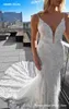 Party Dresses est Wedding Dress Mermaid Lace Deep V-neck Neckline Open-Back Spaghetti Straps Plus Size Bride Gown Vestidos De Novia 230225