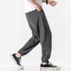 Men's Pants Men Cotton Linen Pants Summer New Casual Trousers Harajuku Style Solid Color Loose Jogging Pant Anklelength Tide Men Sweatpants Z0225