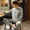 Ropa de dormir para hombres Primavera Otoño Conjuntos de pijamas de algodón 100% de manga larga para hombres Ropa de dormir suelta coreana de alta calidad Pijamas Ropa para el hogar Ropa para el hogar 230225