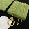 Винтажные кулонные сережки львов дизайнерские украшения устанавливают золотые двойные буквы длинные ожерелья с коробкой подарком на день рождения