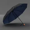 Paraplyer lyx automatiska stora paraply män affärs vindtät 10k fällbara golfsol paraply trähandtag utomhus uv skydd parasol 230224