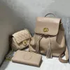 Designer Bolsa de três peças Totas de mochila Marca de luxo Zipper Bolsas femininas bolsas de couro reais Bolsas xadrezes de lady dufffle bagage pela marca 004