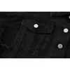 レディースジャケットオルディフリー秋の女性デニムジャケットファッションストリートウェアカジュアルルーズレースアウトウェアブラックショートリッピングジーンズジャケットコートコット