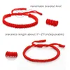 Charm-Armbänder, rotes geflochtenes Armband, 3 Stück/Set, hochwertige, anpassbare Armbänder, handgefertigte Freundschaft, Glücksgeschenk, tibetischer Schmuck