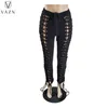 Calça Feminina s VAZN INS Black Cross Bandage Top Novidade Sexy Club Joker Cintura Alta Skinny Lápis Longo 230225