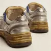 Italiaans merk Dad-sterrenlopend golden schoenen voor designer Do-oude vuile sneakers met mid-glijster Luipard suede gemengd lederen graffiti casual schoen met