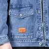 Chaquetas de hombre Negro Azul Chaqueta corta de mezclilla Hombres Jeans Chaqueta Abrigos Casual Rompevientos Bolsillos Monos Bomber Streetwear Hombre Ropa Outwear 230225