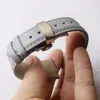 Watch Bands Grey Genuine Leather Watchband 14mm 16mm 18mm 20mm Cow Strap Gray Color Bracelet Soft Wristwatches Band Fold Clasp