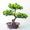 Fiori decorativi 28x32 cm Grande verde artificiale ospite-benvenuto Pino in vaso Bonsai casa giardino ufficio El Decorazione interna Piante finte