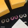 Love Earrings Designer Hoop Earring Luxury Jewelry Black Diamond F Loop Fashion Stud for Women Pink Studs Womens Wedding Present 925 Silver New