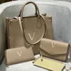 Designer Driedelige tas Totes Rugzak Luxe merk Rits Portefeuilles Dames Handtassen Tote Echte leren tassen Dame Geruite portemonnees Duffelbagage per merk 032