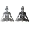 Selenite bianca naturale Yoga Uomo Statua Decor Intagliato a mano 7 Chakra Simbolo Raso Spar Gemma seduta Dio Modello Guarigione Cristallo di quarzo Meditazione Scultura maschile