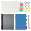 Creative A5 Mushroom Hole Silver Gray Stripe Notebook Cover Index Page Diary Planner Paper Category Stationery